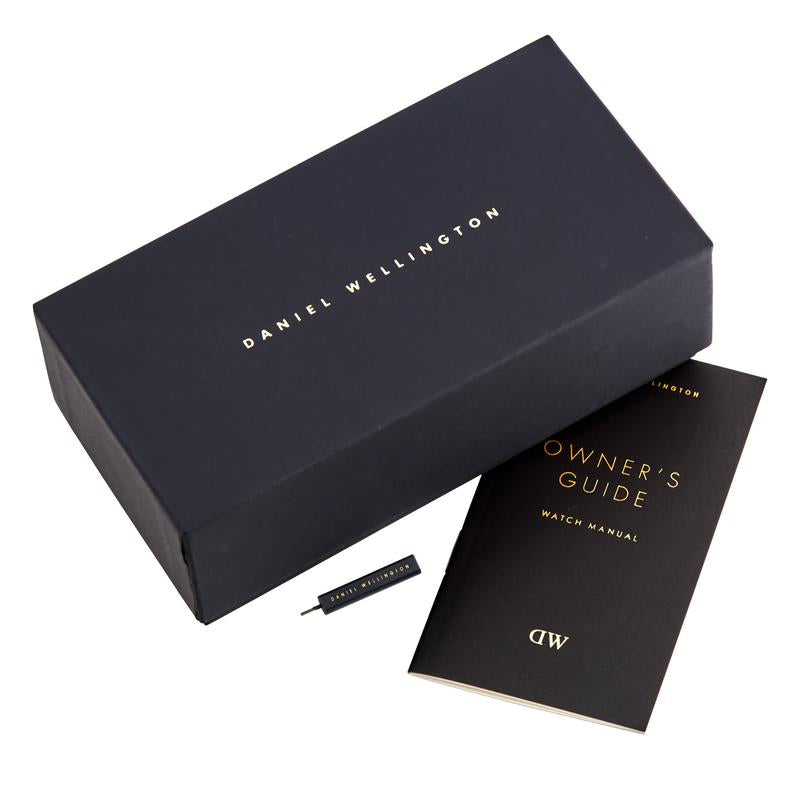Daniel Wellington Sheffield 40mm Black Dial Genuine Leather Men's Silver Watch - DW00100133