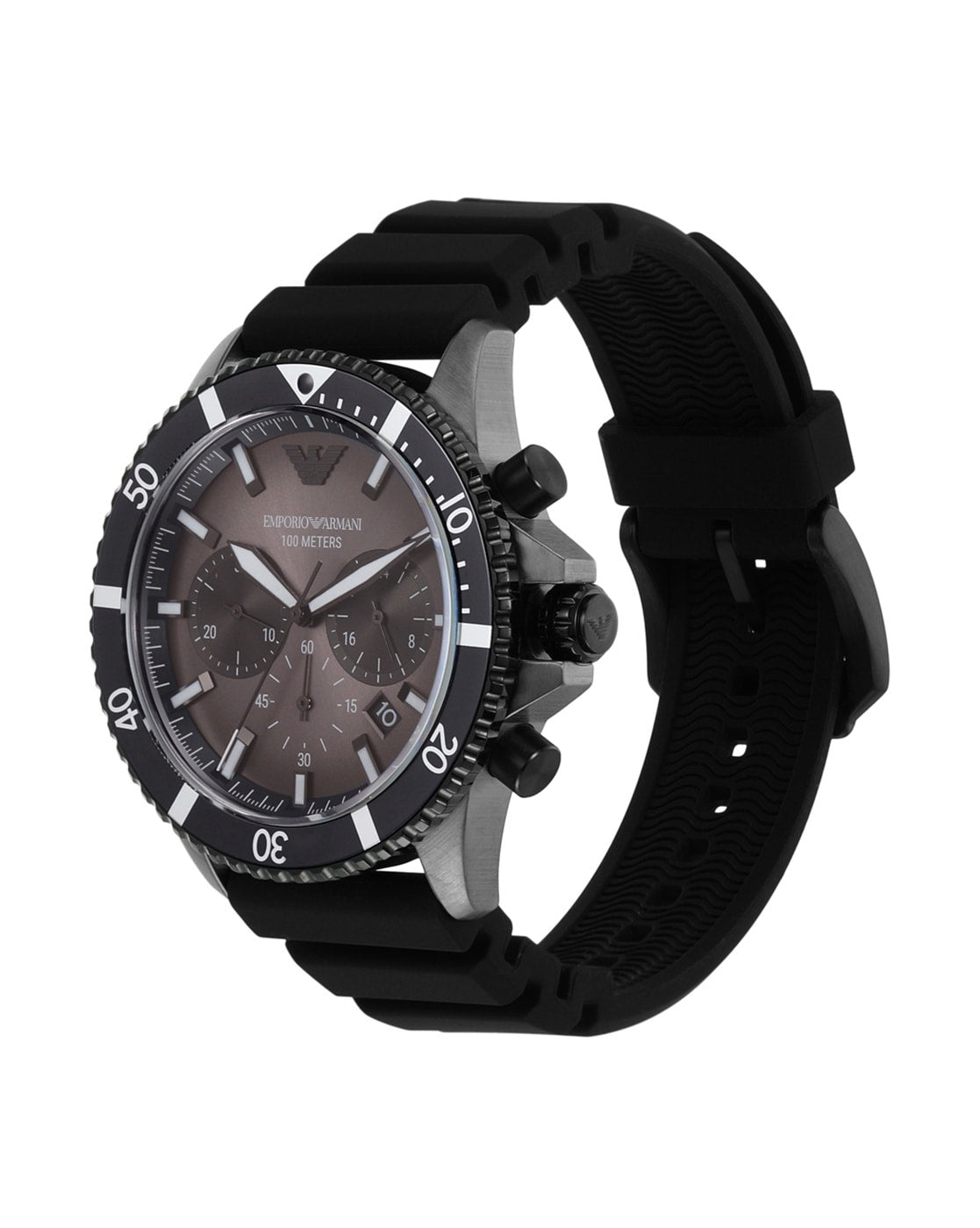 Emporio Armani Chronograph Black Silicone Men's Watch AR11515