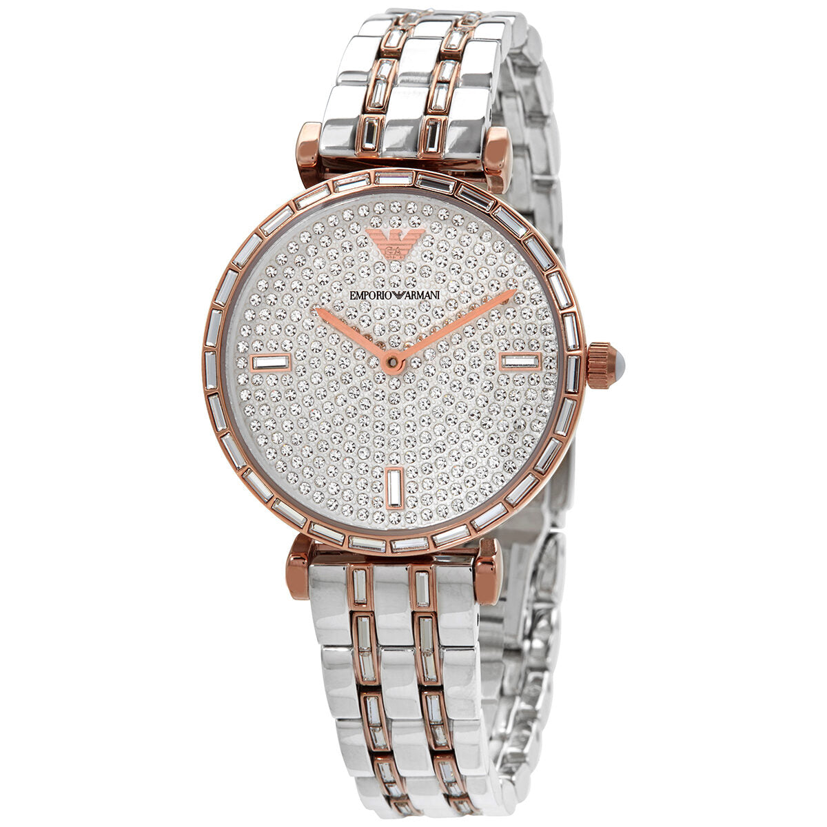 Emporio Armani Gianni T-Bar Quartz Silver Dial Ladies Watch AR11293