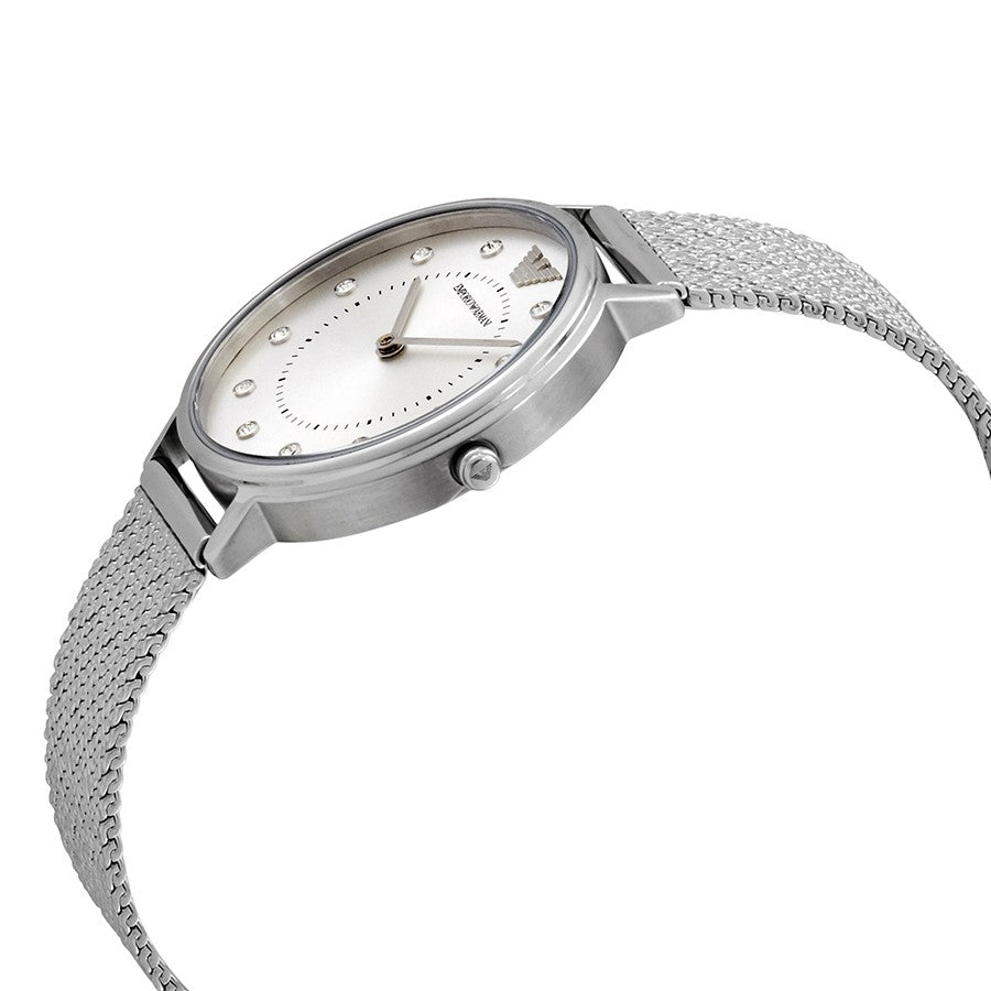 Emporio Armani Quartz Crystal Silver Dial Ladies Watch AR11128 - Watch