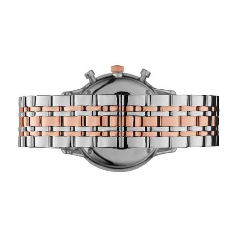Emporio Armani Steel Two Tone Silver Rose Gold Chronograph Men's Watch AR0399