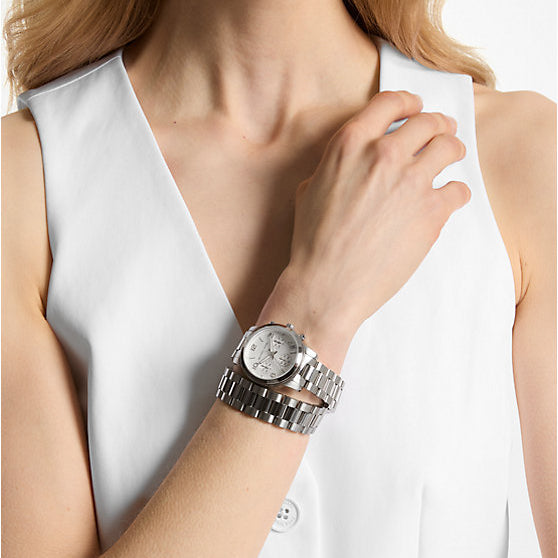 Michael Kors Runway Chronograph Silver Wrap Women's Watch - MK7454
