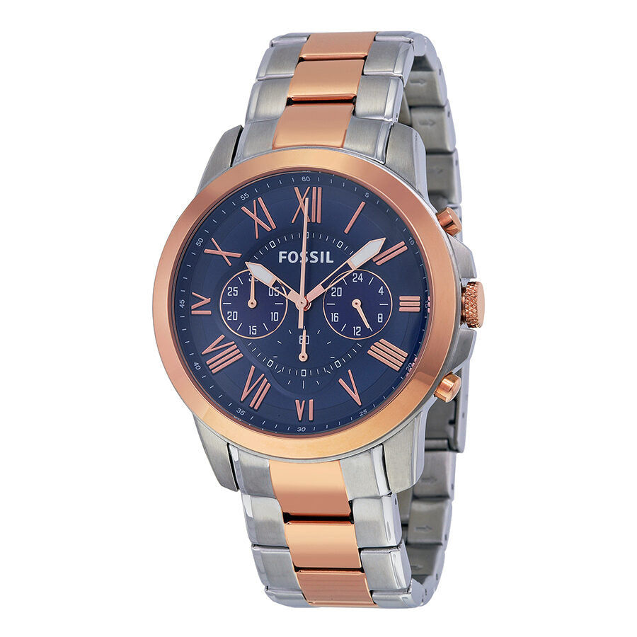 Fossil Grant Chronograph Blue Dial Two-tone Men's Watch  FS5024 - The Watches Men & CO