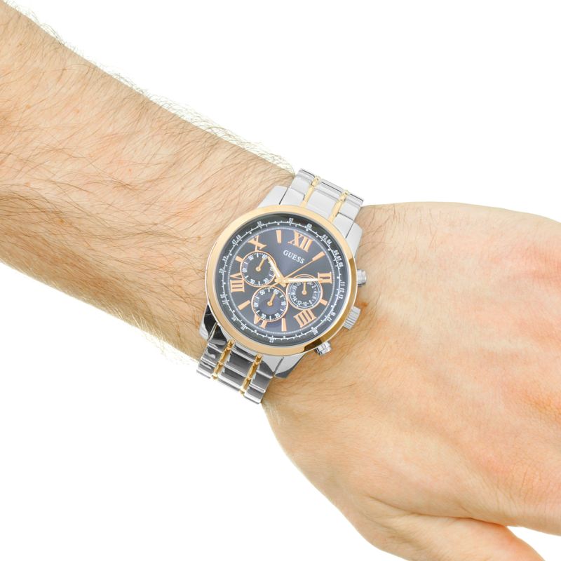 Guess Chrono Blue Dial Silver Men’s Watch W0379G6 - Watch