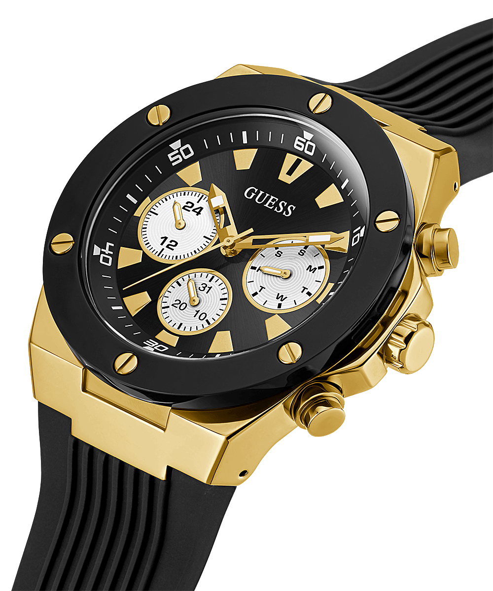 Guess Gold Case Black Strap Men’s Watch GW0057G1 - Watch