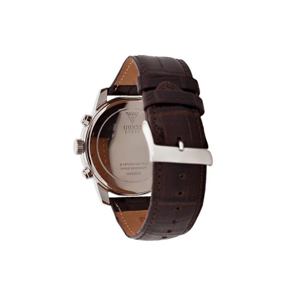 Guess Horizon Cream Dial Leather Strap Men’s Watch W0380G2 - Watch