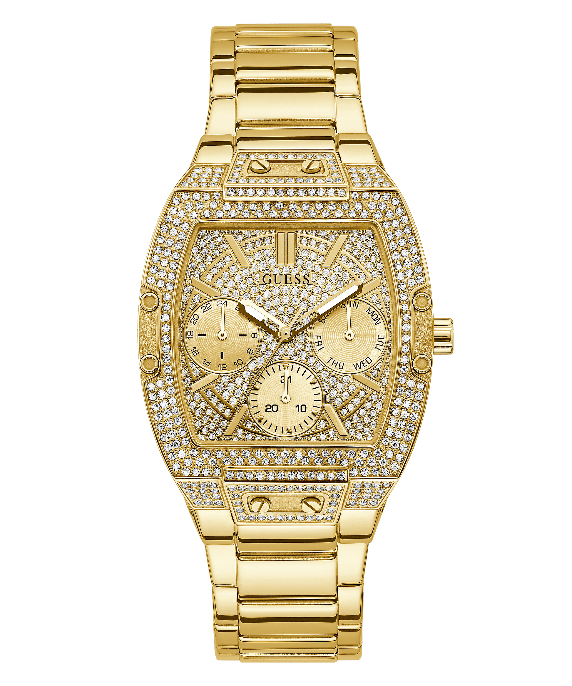 Guess Pave Gold Dial Women’s Watch GW0104L2 - Watch