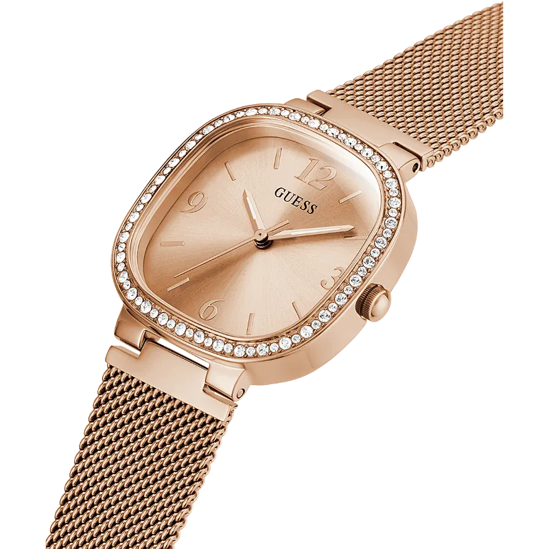 Guess Tapestry Rose Gold Square Women’s Watch GW0354L3 - Watch