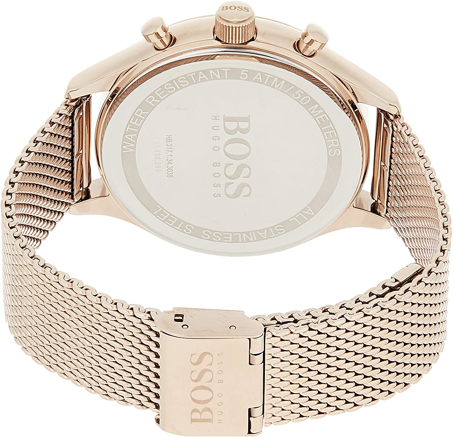 Hugo Boss Men's Companion Rose Gold-Tone Steel Bracelet Watch HB1513548 - The Watches Men & CO #2