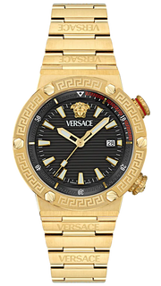 Versace Greca Logo Quartz Black Dial Gold Steel Strap Watch for Men - VE8G00624 VE8G00624 - Image 1