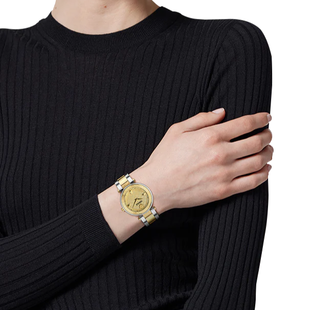 Versace Reve Analog Gold Dial Two Tone Steel Strap Watch for Women - VE8B00324 VE8B00324 - Image 4