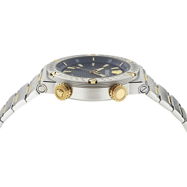 Versace Greca Logo Diver Quartz Black Dial Two Tone Steel Strap Watch for Men - VE8G00424 VE8G00424 - Image 3