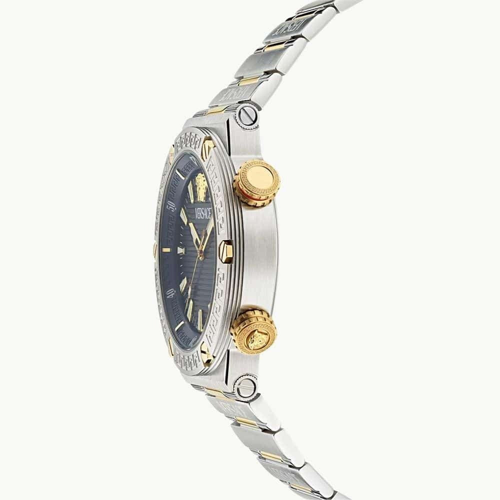 Versace Greca Logo Diver Quartz Black Dial Two Tone Steel Strap Watch for Men - VE8G00424 VE8G00424 - Image 2