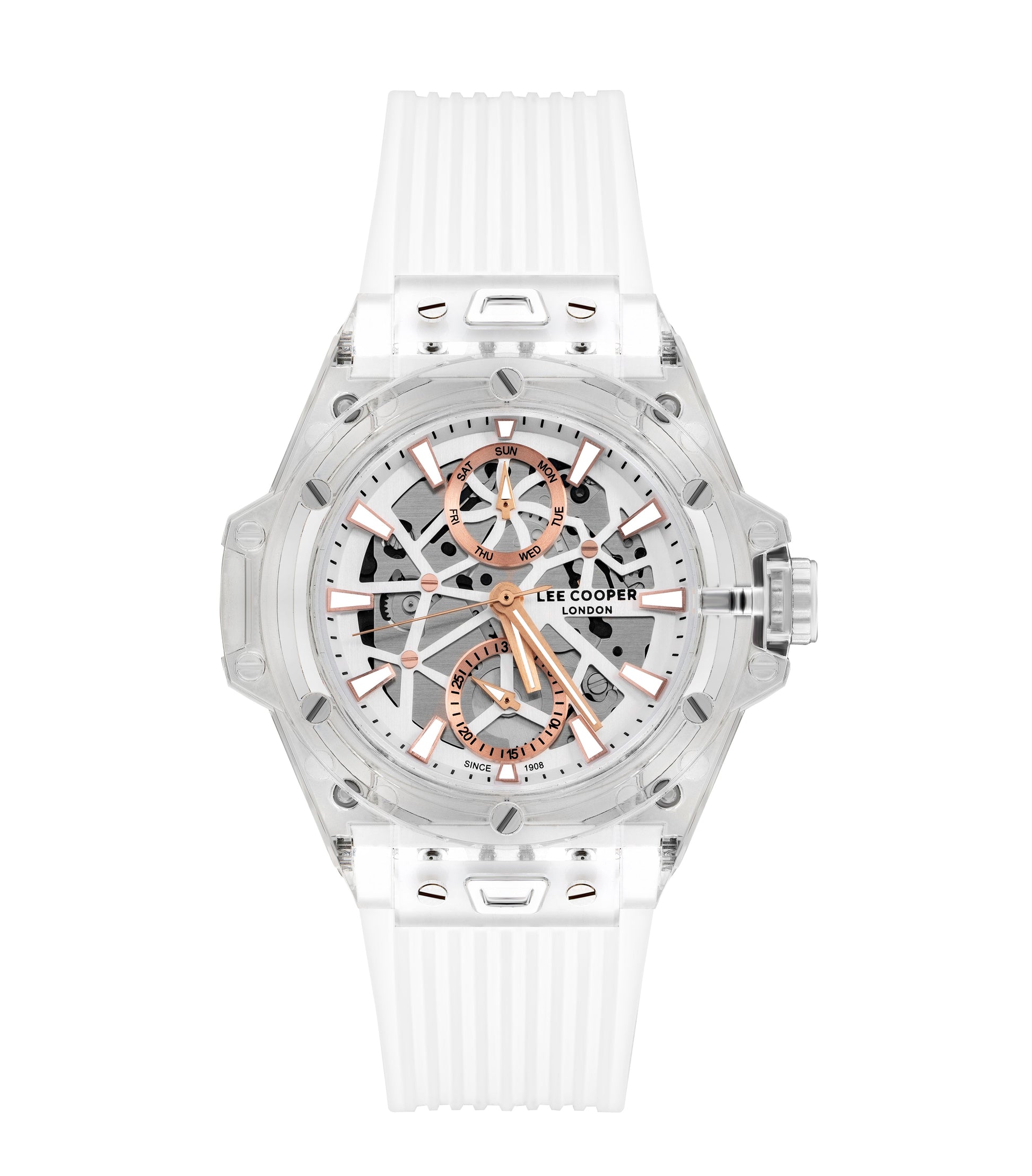 Lee Cooper Men’s 44 MM White Analog Silicone Watch – LC07975.333 - Watch