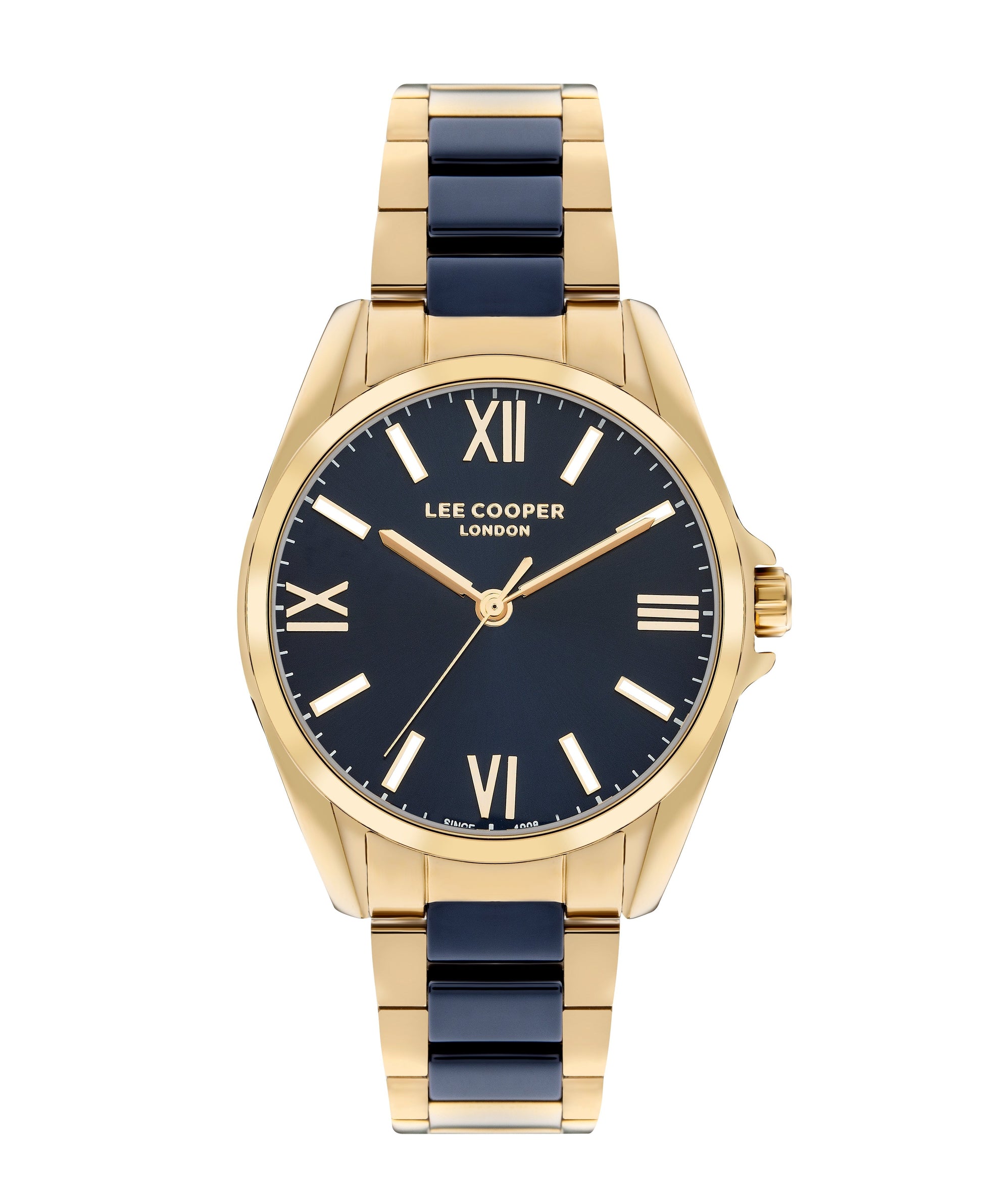 Lee Cooper Women’s 34 MM Gold Analog Navy Blue Dial Watch – LC07873.270 - Watch
