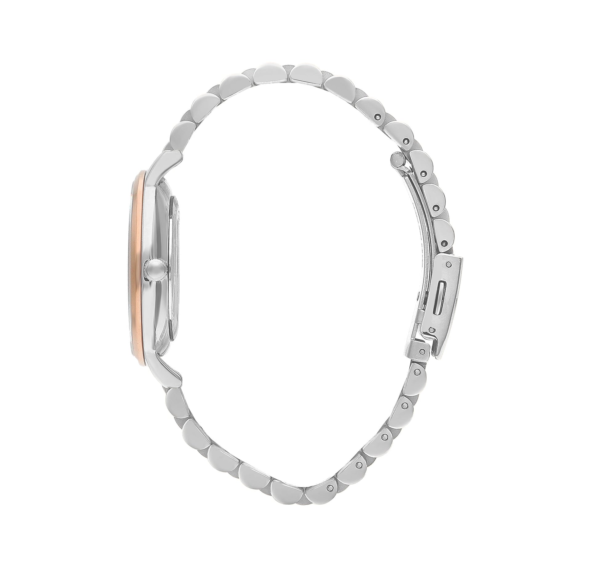 Lee Cooper Women’s 36 MM Silver & Rose Gold Analog Stainless Steel Strap Watch – LC07548.520 - Watch