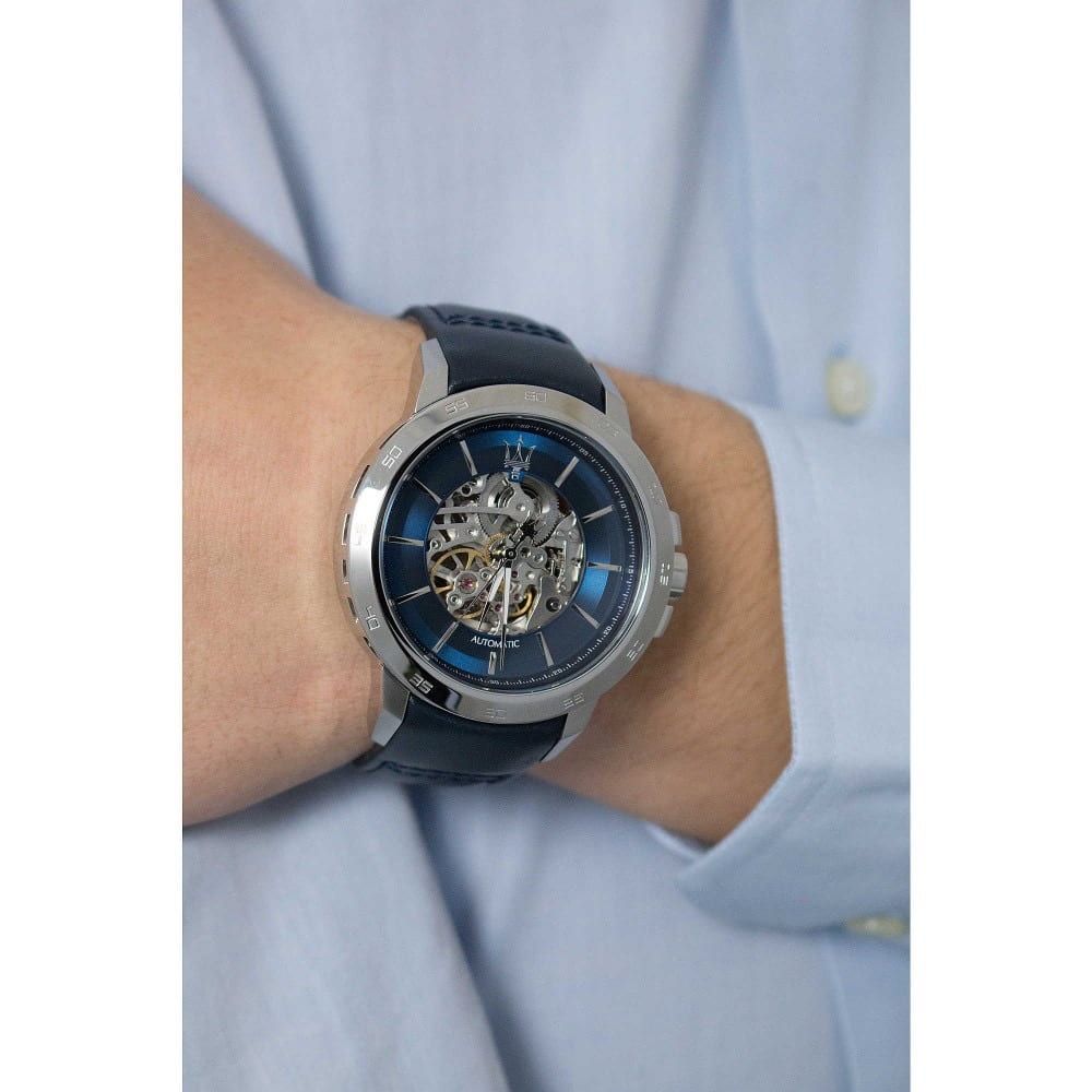 Maserati Ingegno Automatic Blue Open Heart Dial Men’s Watch R8821119004 - Watch