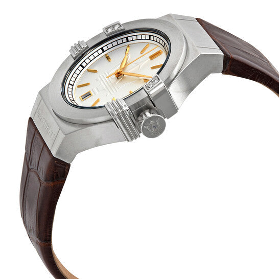 Maserati Potenza Silver Dial Brown Leather Ladies Watch R8851108506 - Watch