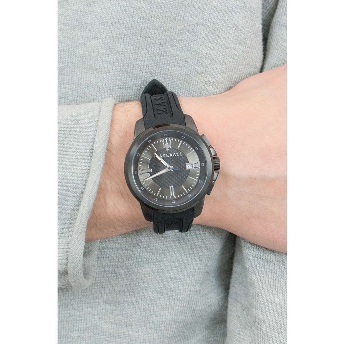 Maserati Sfida Men’s Black/Silver Dial Watch R8851123004 - Watch