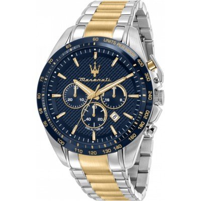 Maserati Traguardo Blue Dial Tow Tone Men's WatchR8873612046