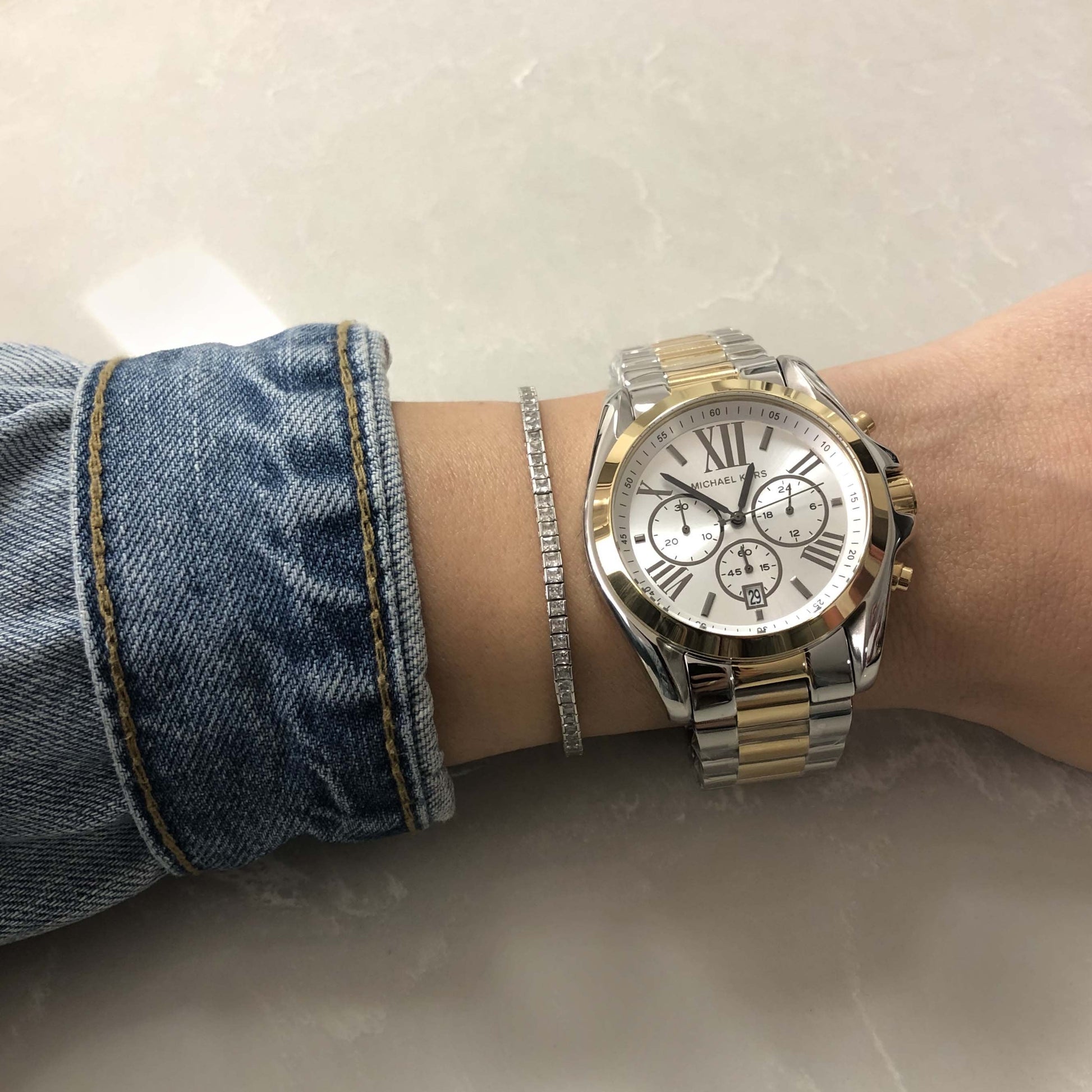 Michael Kors Bradshaw Chronograph Two-tone Ladies Watch MK5855 - The Watches Men & CO #6