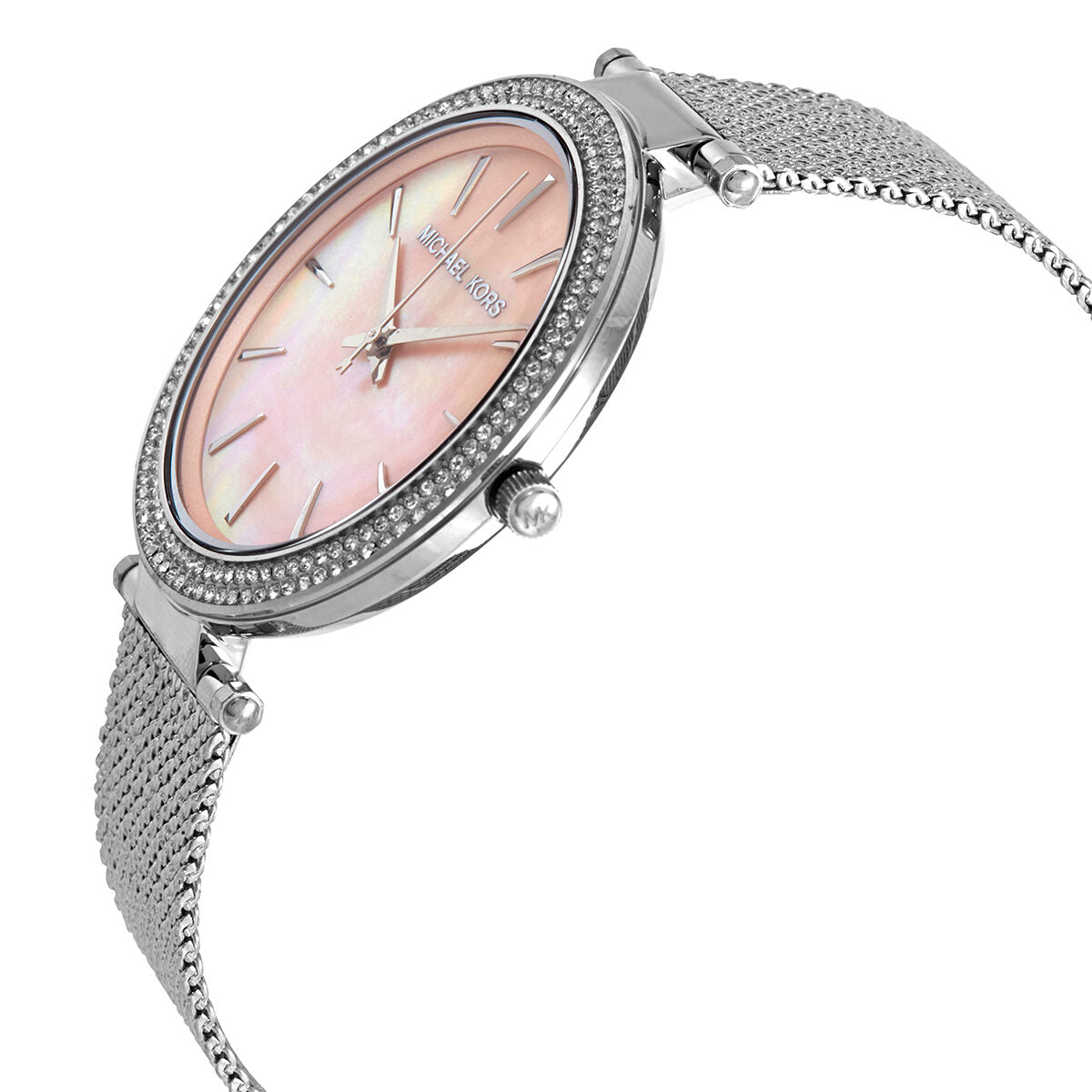 Michael Kors Crystal Pink Mother of Pearl Dial Ladies Watch #MK4518 - The Watches Men & Co #2