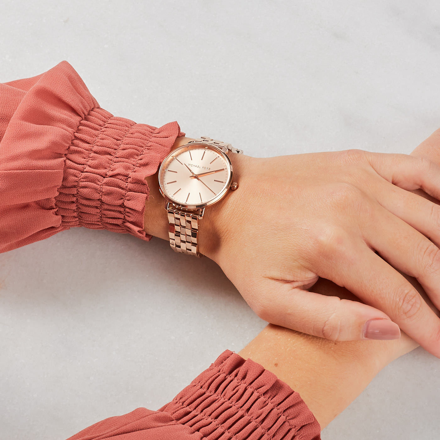 Michael Kors Pyper Rose Gold Unisex Watch MK3897 - The Watches Men & CO #6
