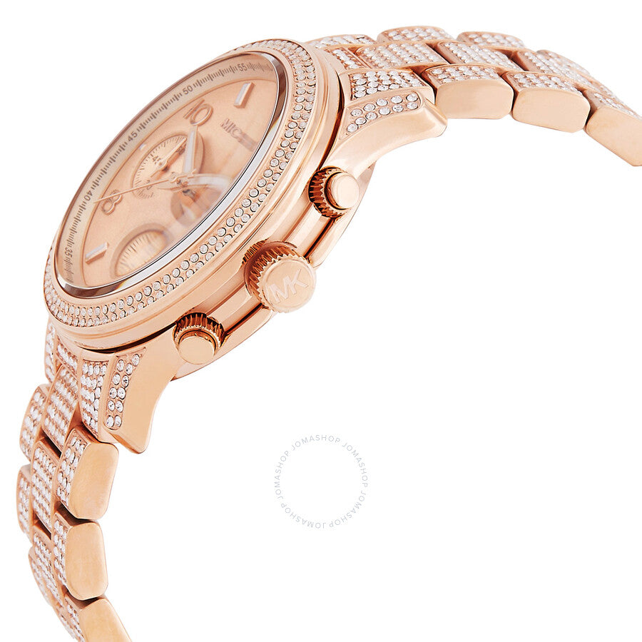 Michael Kors Runway Chronograph Quartz Crystal Rose Gold Dial Ladies Watch MK7481 - Kiwi Watches #2