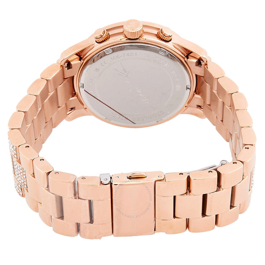 Michael Kors Runway Chronograph Quartz Crystal Rose Gold Dial Ladies Watch MK7481 - Kiwi Watches #3