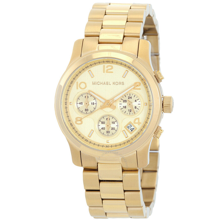 Michael Kors Runway Chronograph Quartz Gold Dial Ladies Watch MK7323 - Kiwi Watches