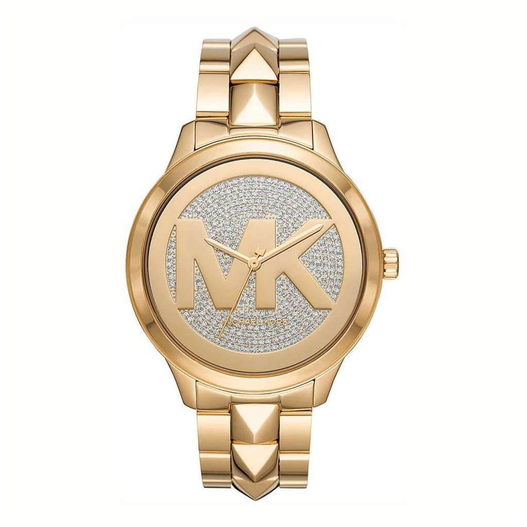 Michael Kors Runway Mercer Quartz Crystal Pave Dial Ladies Watch MK6714 - Watch