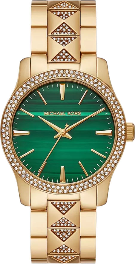 Michael Kors Runway Pavé Green Dial Gold Women's Watch - MK7390