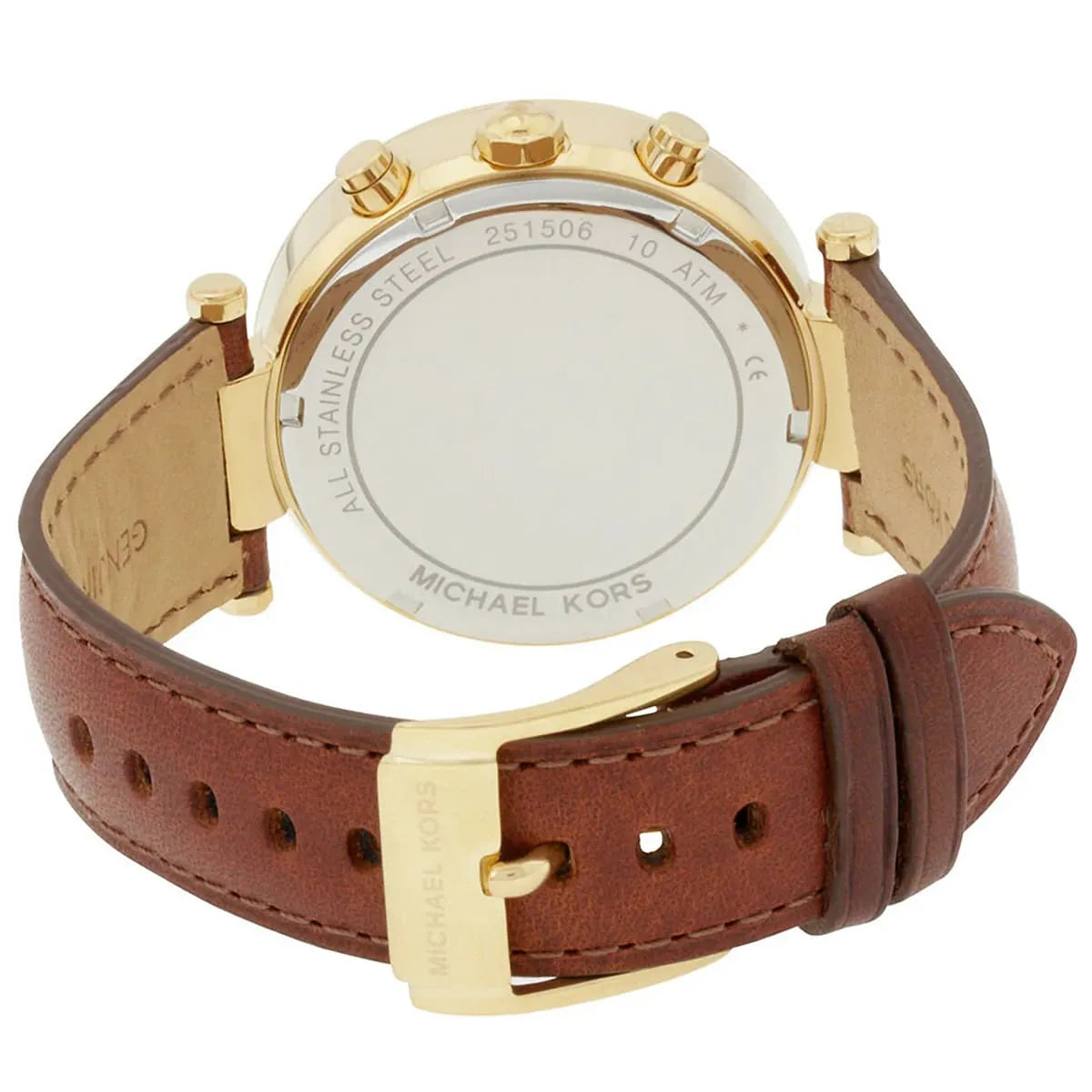 Michael Kors Parker Champagne Gold Dial Brown Leather Strap Watch for Women - MK2249 MK2249 - Image 9