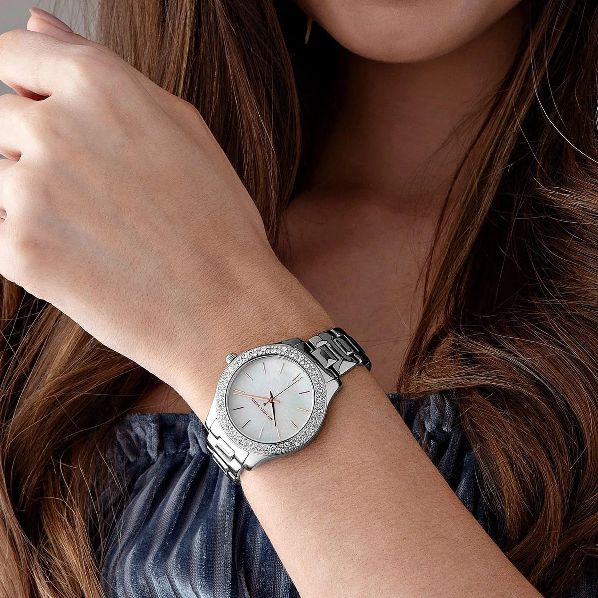 Michael Kors Liliane Pave White MOP Dial Silver Women's Watch - MK4556 MK4556 - Image 6