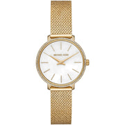 Michael Kors Pyper Quartz Mother of Pearl White Dial Gold Mesh Bracelet Watch For Women - MK4619 mk4619 - Image 1
