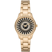 Michael Kors Layton Quartz Black Dial Gold Steel Strap Watch For Women - MK6892 mk6892 - Image 1