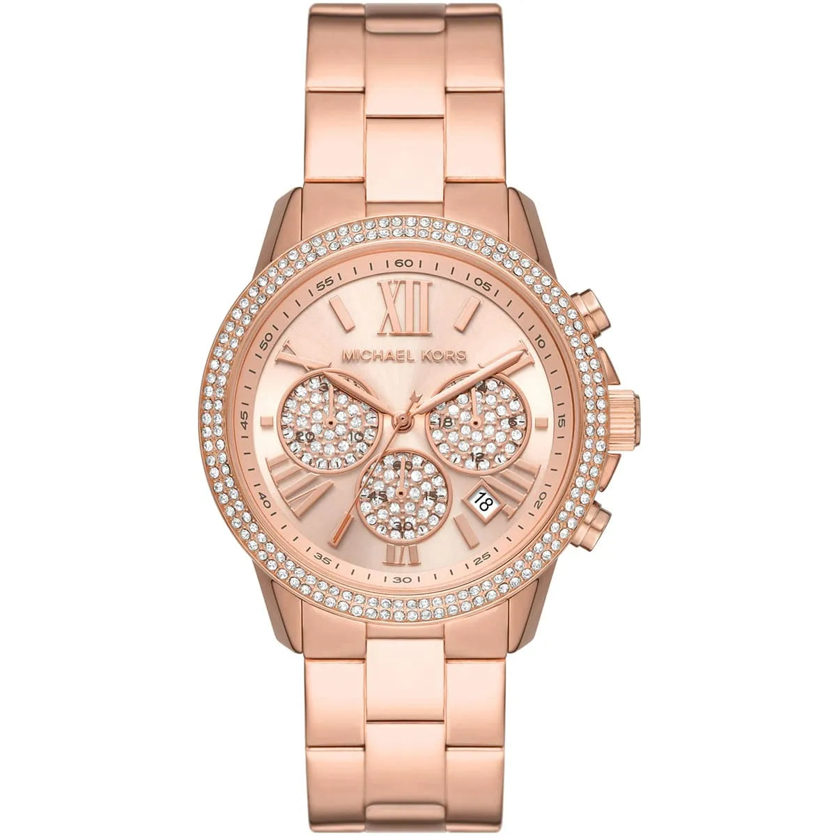 Michael Kors Lexington Three-Hand Rose Gold-Tone Lexington Lux Women's Watch - MK7444
