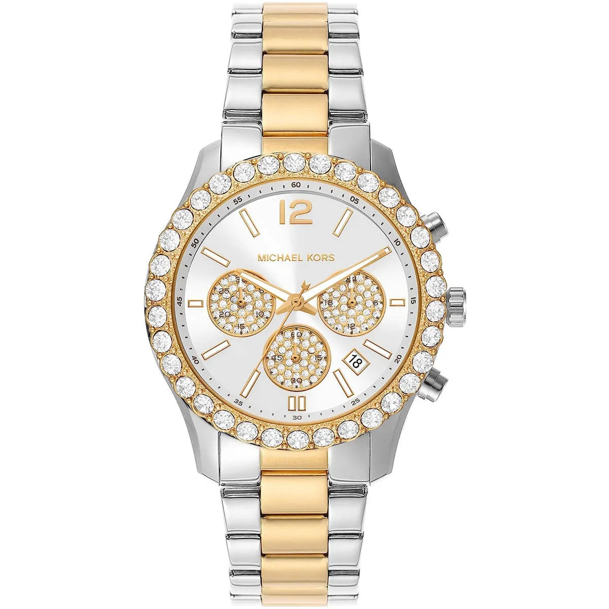 Michael Kors Berkley Chronograph Silver Dial Two Tone Steel Strap Watch For Women - MK7415 mk7415 - Image 1