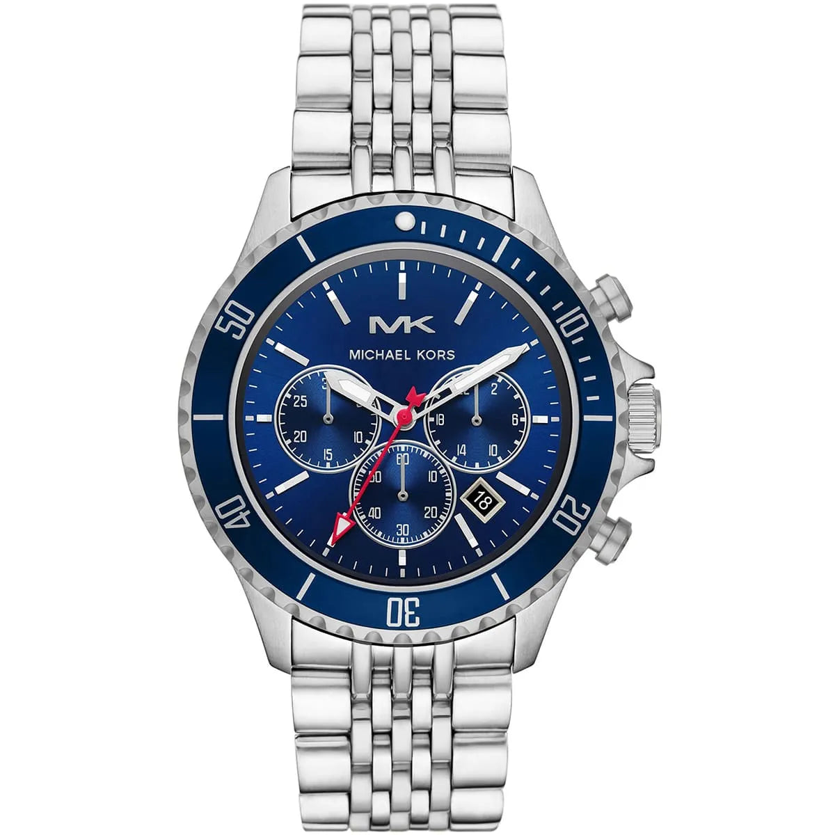 Michael Kors Bayville Chronograph Navy Blue Dial Silver Men's Watch -  MK8896