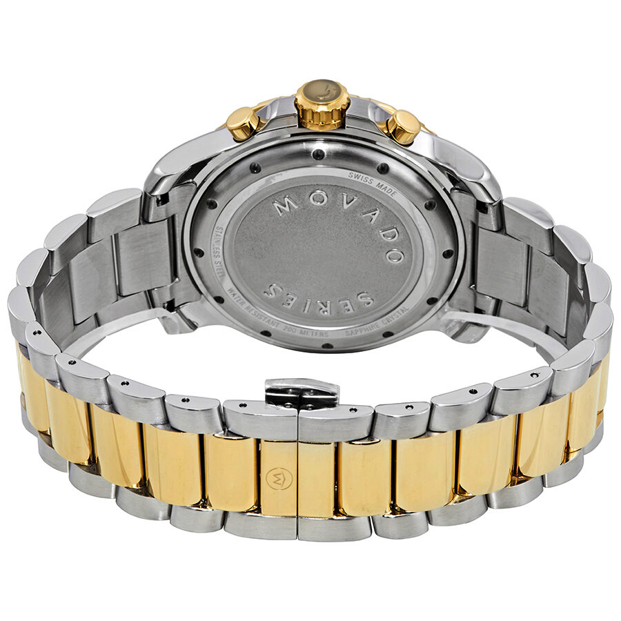 Movado 800 Chronograph Green Dial Two-tone Men's Watch - 2600148