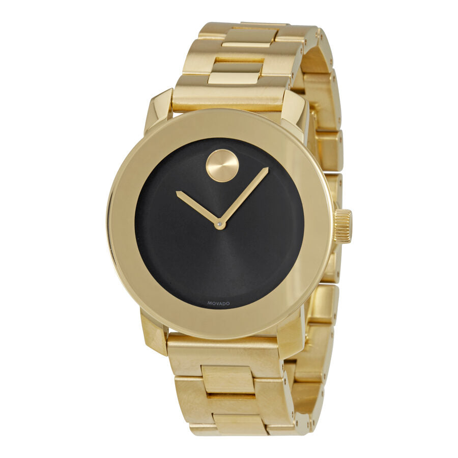 Movado Bold Black Dial Gold-tone Unisex Watch #3600397 - Kiwi Watches