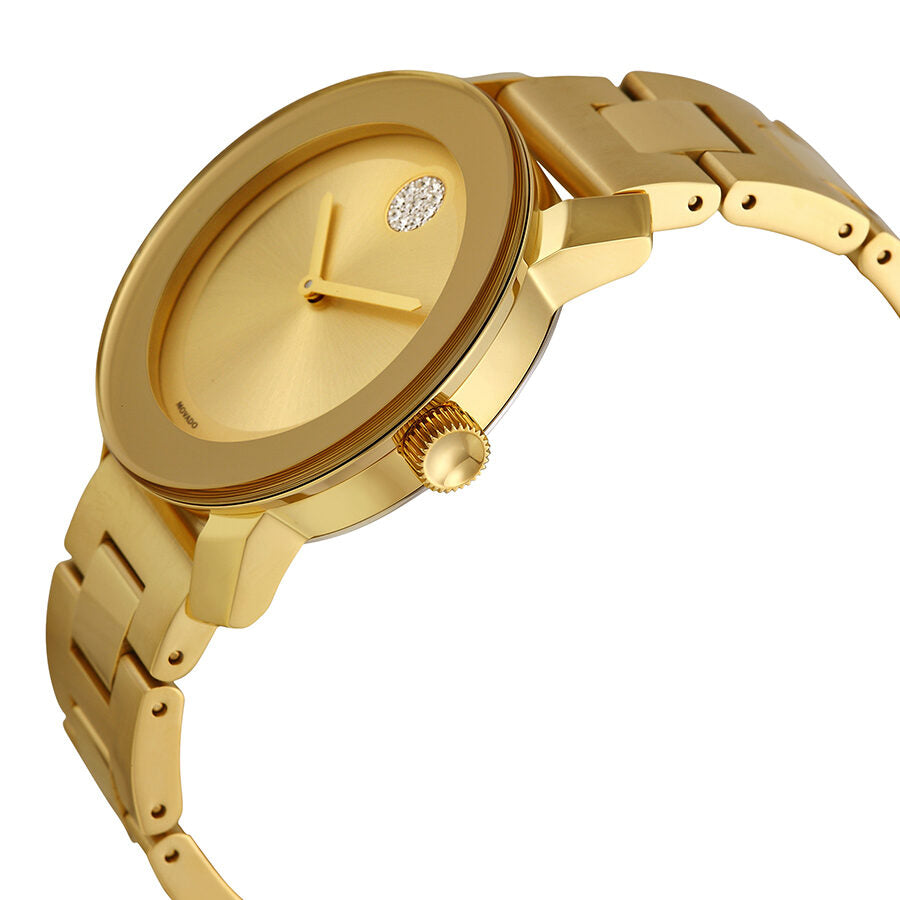 Movado Bold Gold Dial Yellow Gold Ion-plated Ladies Watch #3600104 - Kiwi Watches #2