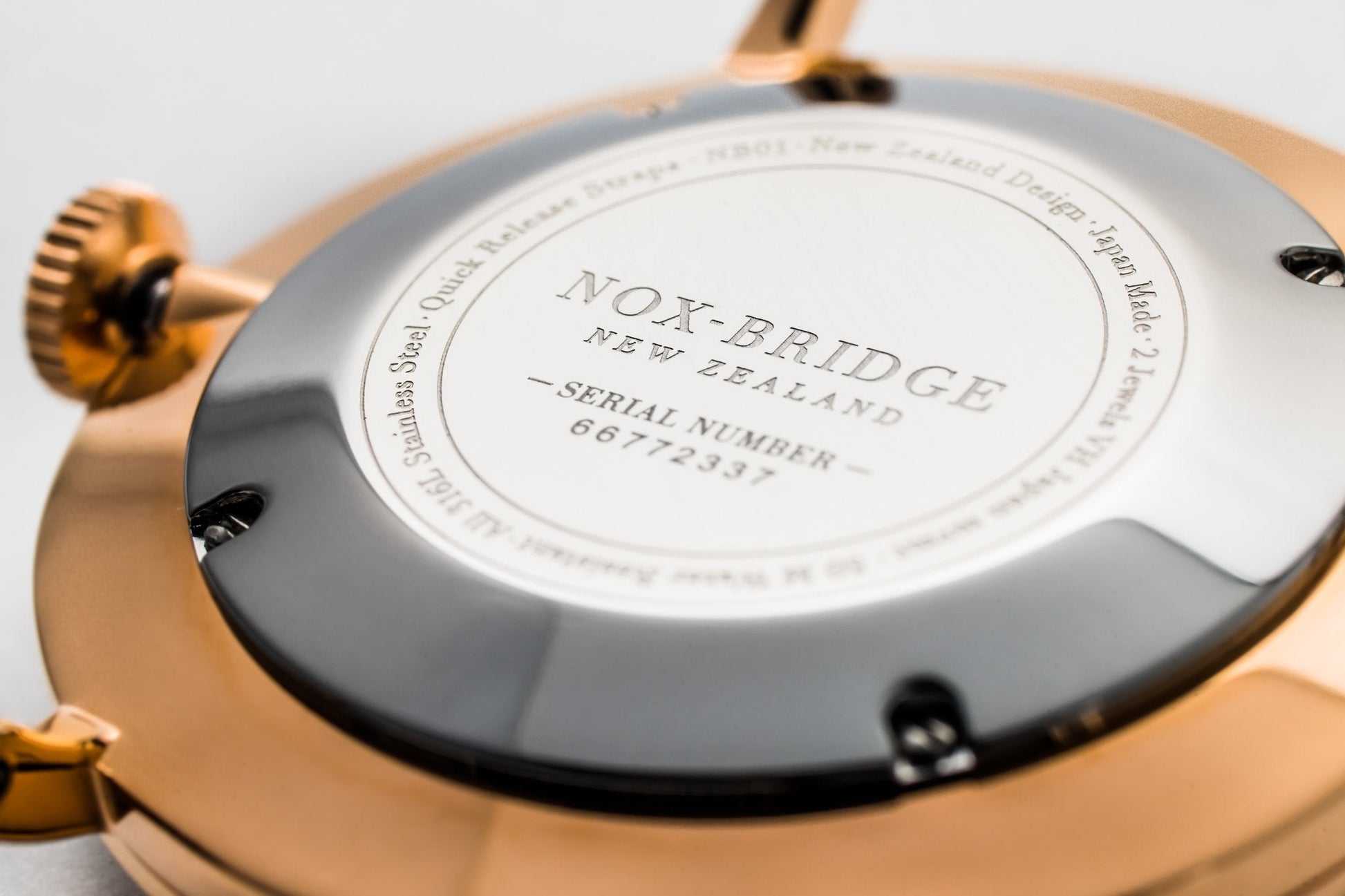 NOX-BRIDGE Classic Izar Rose Gold 41MM IRG41 - The Watches Men & CO #4