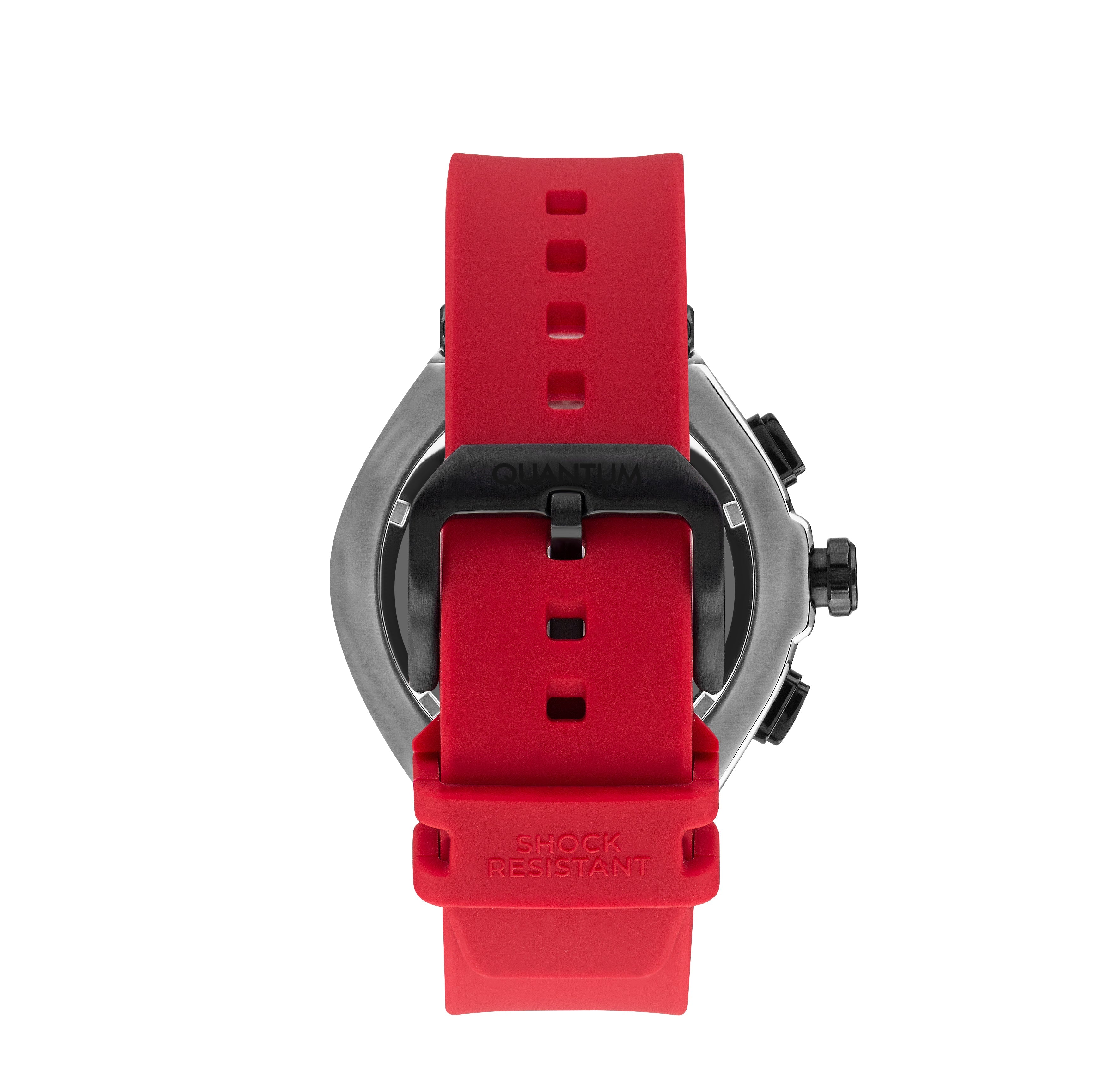 Quantum Red Chronograph Silicone Strap Watch – HNG1010.359