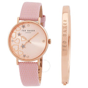 Ted Baker Phylipa Hearts & Stars Quartz Rose Gold Dial Watch and Bracelet Set BKGFW22129I - Kiwi Watches