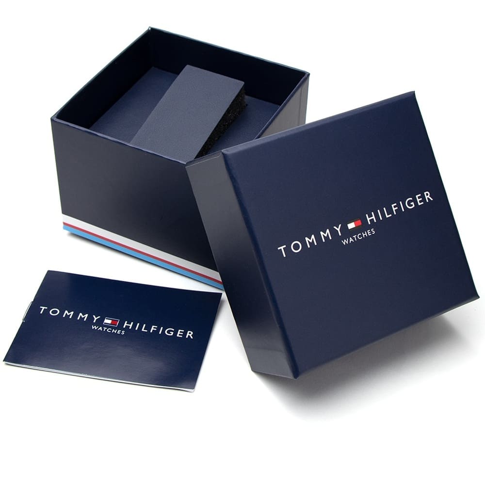 Tommy Hilfiger Henry Multifunction Two tone Case Black Genuine Leather Men's Watch - 1710474