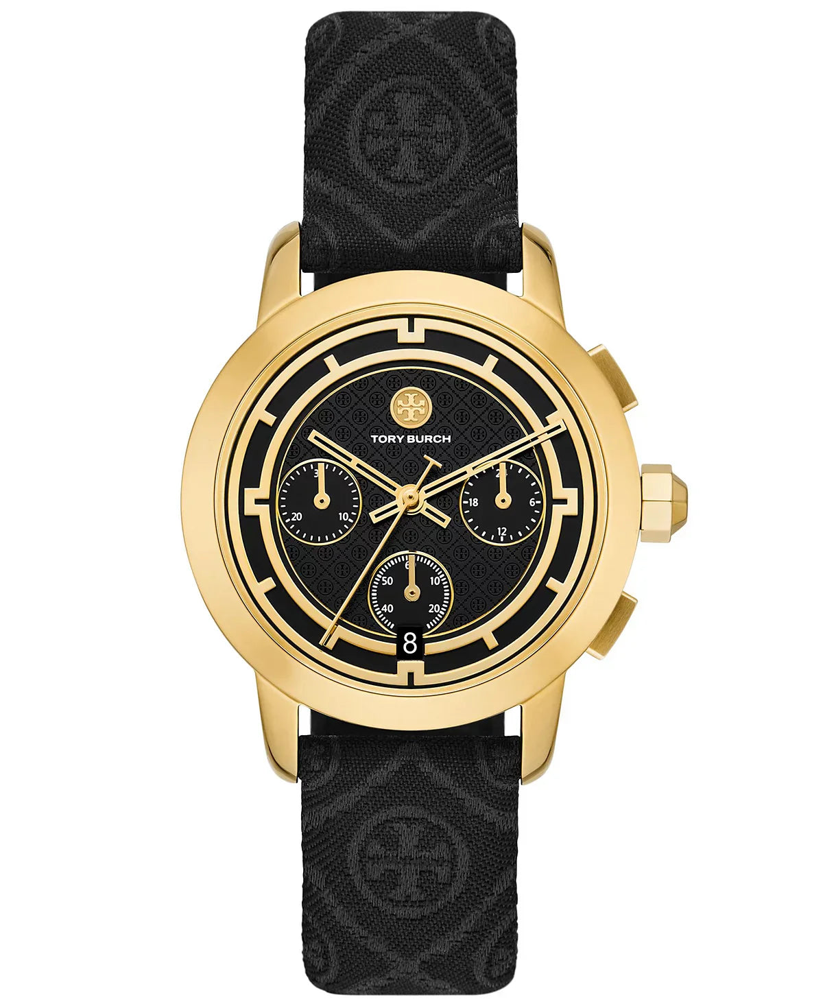 Tory Burch Chronograph T Monogram jacquard leather strap Women's Watch TBW1055 - Image 1