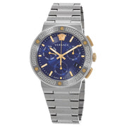 Versace Greca Logo Chronograph Quartz Blue Dial Men's Watch VEZ900221 - Kiwi Watches