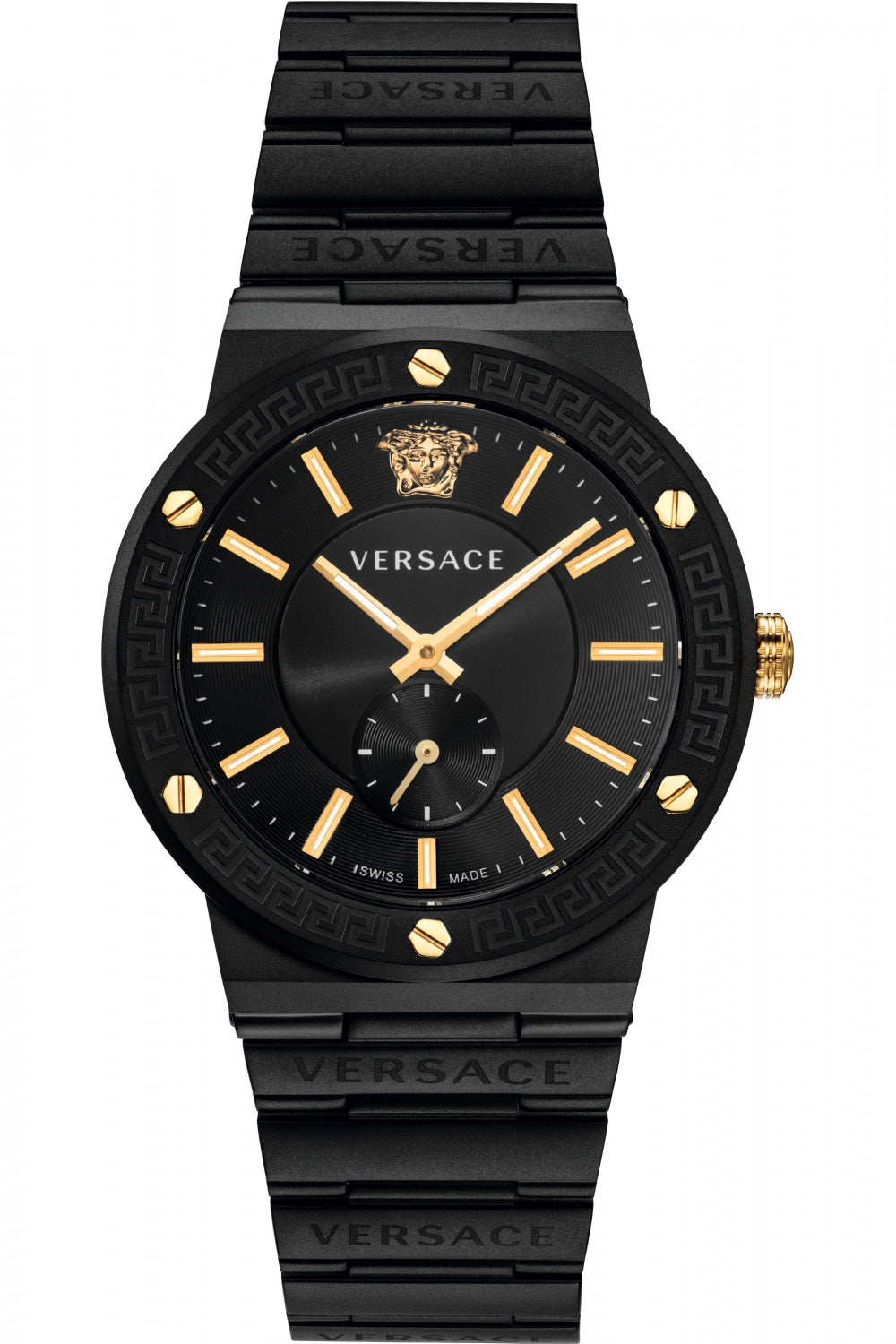 Versace Greca Logo-VI Black Stainless Steel Men's Watch VEVI00620