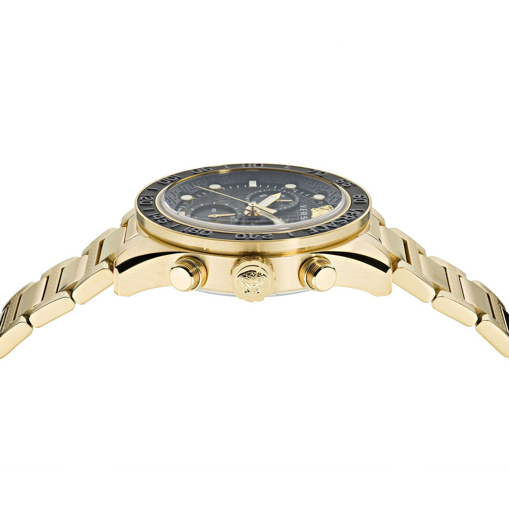 Versace Greca Dome Chronograph Black Dial Gold Steel Strap Watch for Men - VE6K00523 VE6K00523 - Image 5